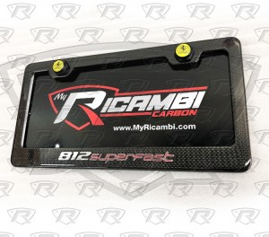 Ferrari 812 Superfast Carbon Fiber License plate with OEM Emblem