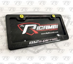 Ferrari 812 Superfast Carbon Fiber License plate with OEM Emblem