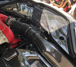 Ferrari 812 Superfast carbon fiber engine bay covers with OEM Stickers