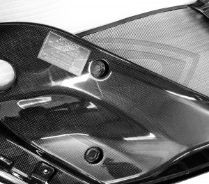 Ferrari 812 Superfast carbon fiber engine bay covers with OEM Stickers