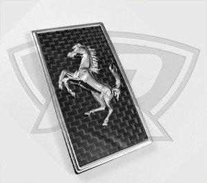 Ferrari Carbon Fiber Hood Badge with Cavallino