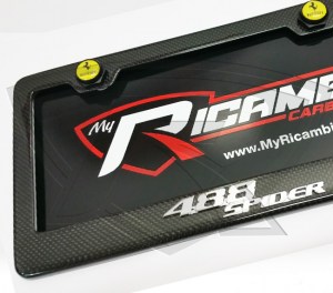 Ferrari 488 Spider Carbon Fiber License Plate Frame 