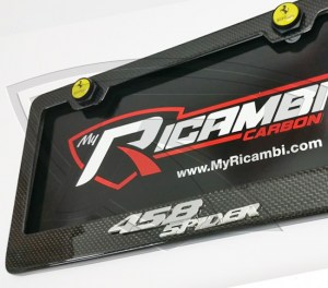 Ferrari 458 Spider Carbon Fiber License Plate Frame 