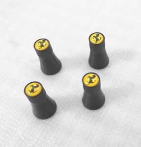 Black GT Conical Valve Stems (Yellow)