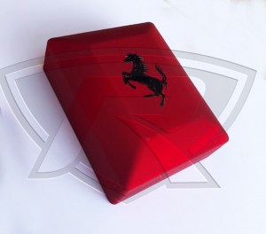 Carbon Fiber Cufflinks with Cavallino Lapel Pin