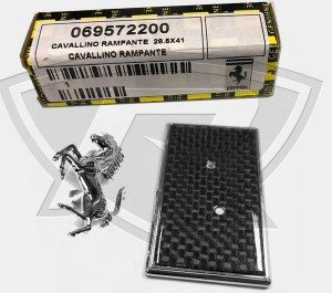 Ferrari Carbon Fiber Hood Badge with Cavallino