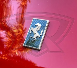 Ferrari Carbon Fiber Hood Badge with Cavallino