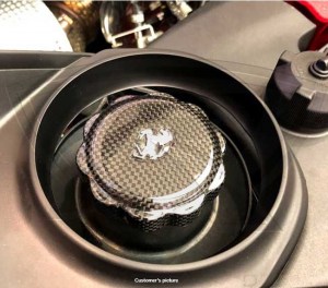 Carbon Fiber Oil Cap Cover with Cavallino