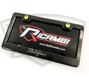 Ferrari Portofino Carbon Fiber License plate with OEM Emblem